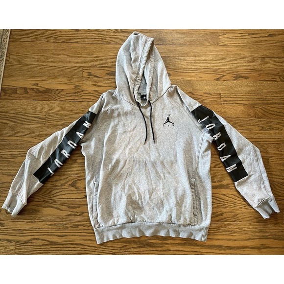 Jordan Other - Nike Air Jordan Hoodie Adult L Flight Jumpman Spell Out Sleeves Retro Streetwear